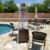 AZ Patio Heaters 25 Inch Hammered Bronze Compact Glass Tube Propane Patio Heater