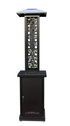 AZ Patio Heaters Matte Black Hiland Wood Pellet Glass Tube Heater