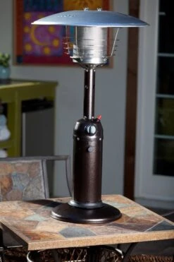Fire Sense Hammer Tone Bronze Finish Table Top Patio Heater - 61322