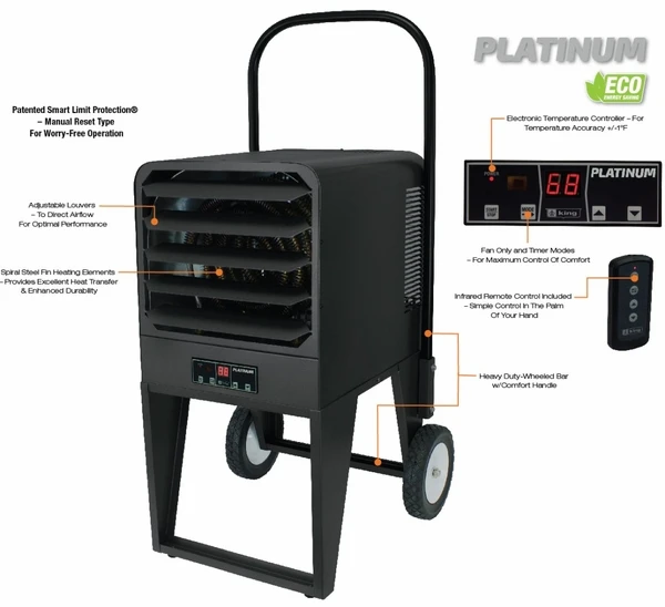 King Electrical Platinum Electronic Industrial Portable Heater - Image 7